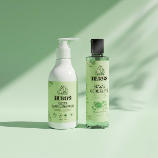 Nayab Herbal Oil + Organic Herbal Shampoo Combo 🌿 | Anti Hair Fall & Natural Hair Growth Kit