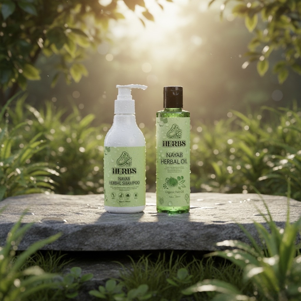 Nayab Herbal Oil + Organic Herbal Shampoo Combo 🌿 | Anti Hair Fall & Natural Hair Growth Kit