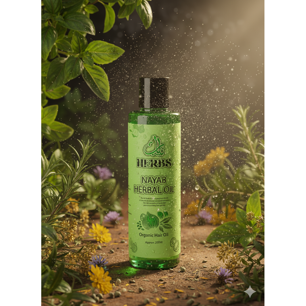 Nayab Herbal Oil – 100% Organic Hair Growth & Anti Hair Fall Oil | Stops Hair Fall, Dandruff & Boosts Growth ✨